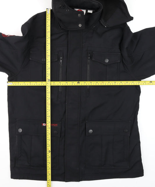 Mens UK Size L Canada Weathergear Black Parka Coat
