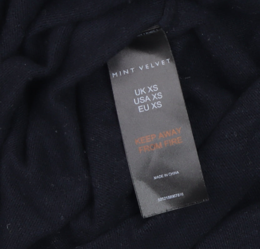 Womens UK Size XS Mint Velvet Black Jersey T-Shirt