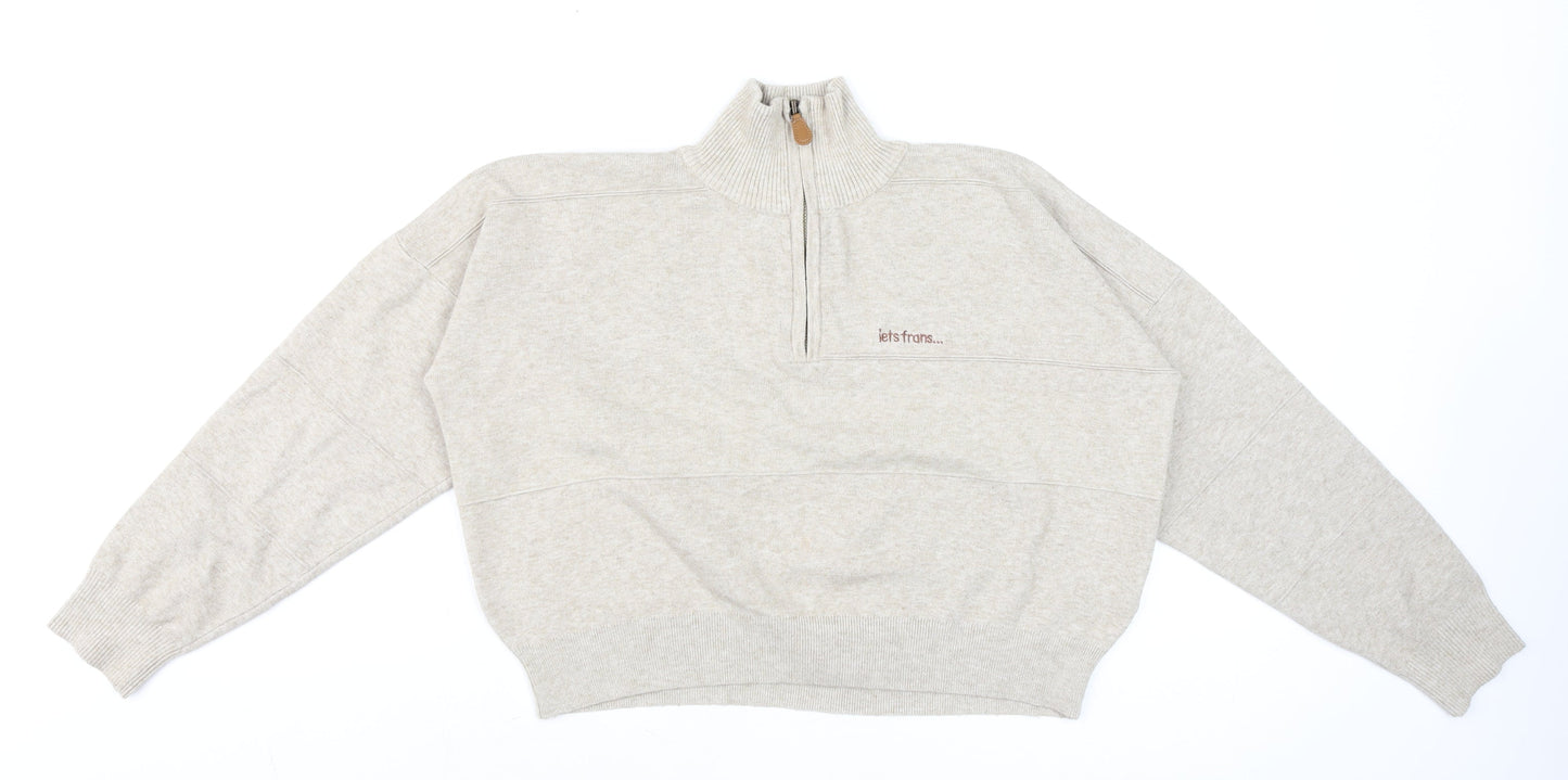 Womens UK Size S Urban Outfitters Beige Pullover Sweatshirt
