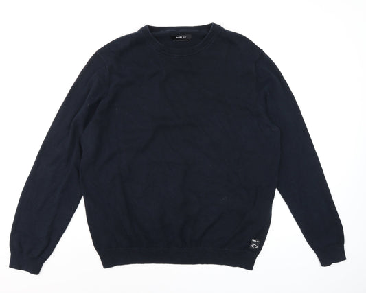Mens UK Size XL Replay Blue Pullover Jumper