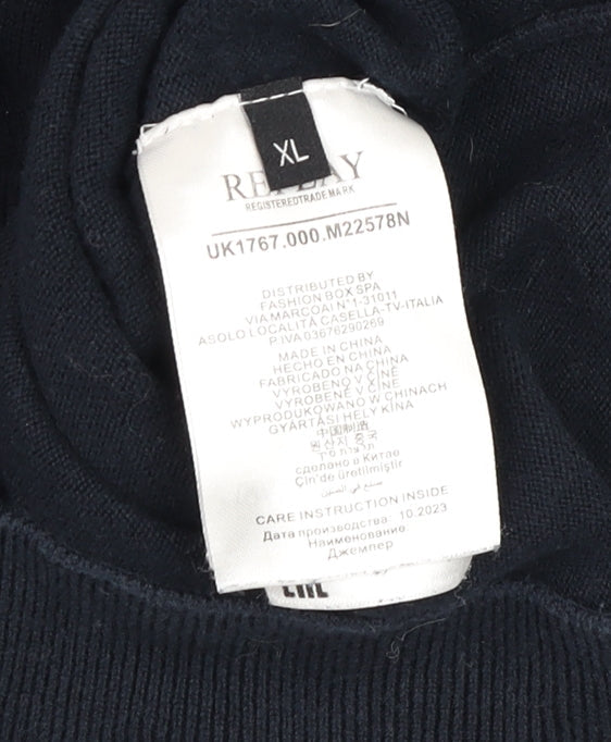 Mens UK Size XL Replay Blue Pullover Jumper