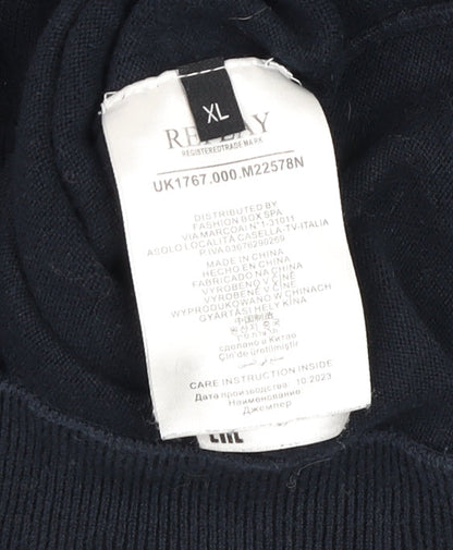 Mens UK Size XL Replay Blue Pullover Jumper
