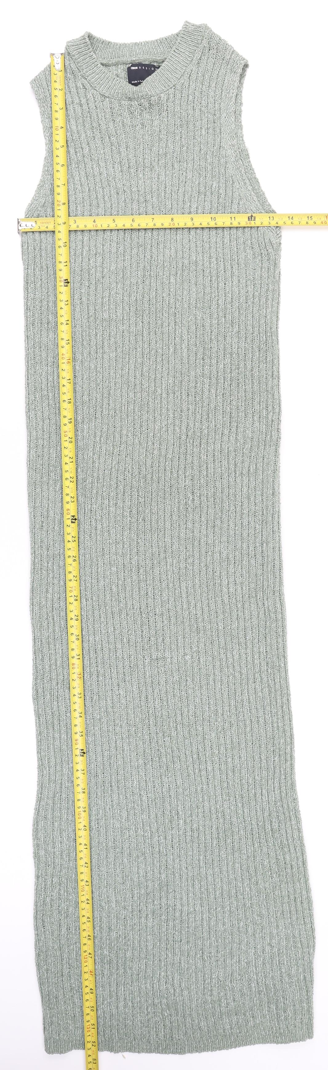 ASOS DESIGN Women’s Green Sleeveless Rib Knit Bodycon Midi Dress UK 8-10