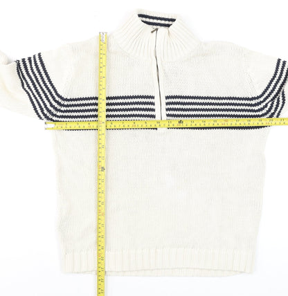 Womens UK Size 10 Dorothy Perkins Ivory Half Zip Jumper