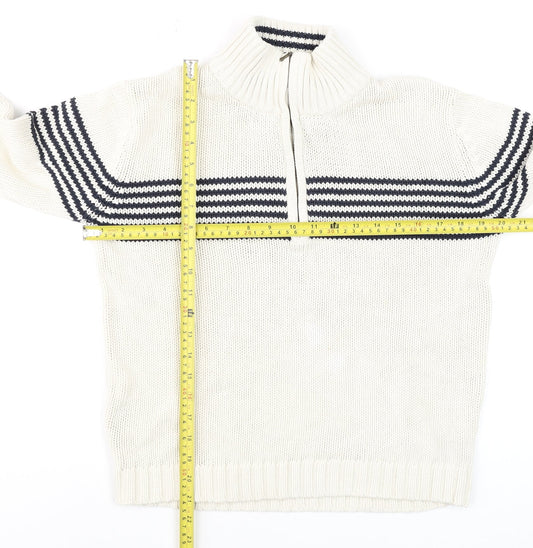 Womens UK Size 10 Dorothy Perkins Ivory Half Zip Jumper