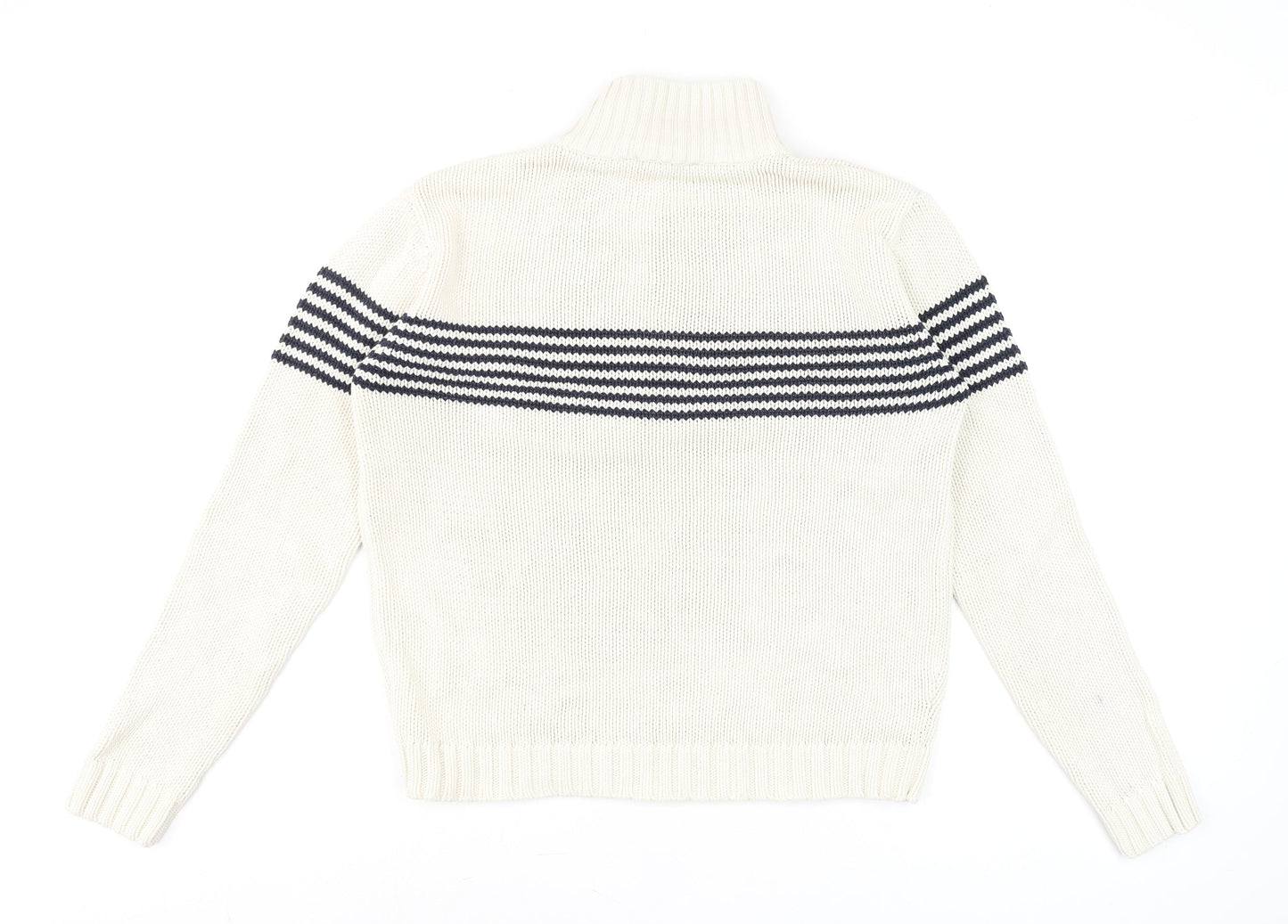 Womens UK Size 10 Dorothy Perkins Ivory Half Zip Jumper