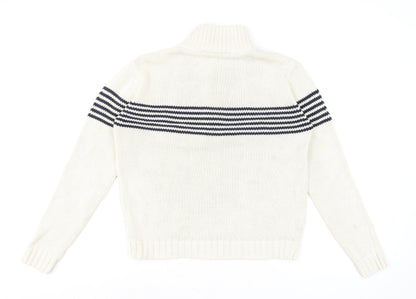 Womens UK Size 10 Dorothy Perkins Ivory Half Zip Jumper
