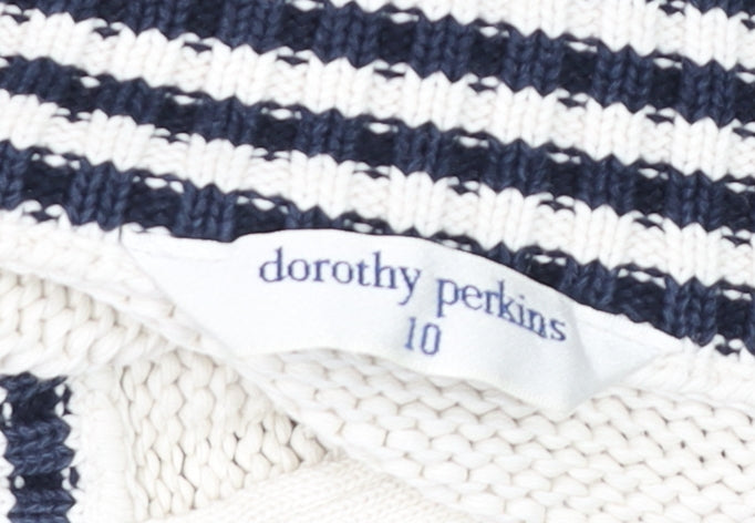 Womens UK Size 10 Dorothy Perkins Ivory Half Zip Jumper