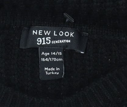 Girls UK Size 14-15 Years New Look Black Pullover Jumper