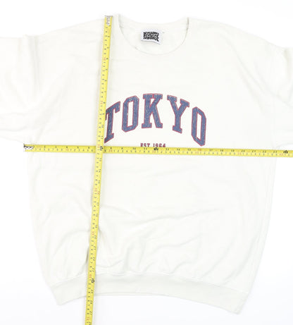 Womens UK Size 10 Reclaimed Vintage White Pullover Sweatshirt