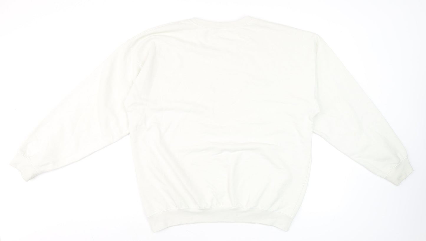 Womens UK Size 10 Reclaimed Vintage White Pullover Sweatshirt
