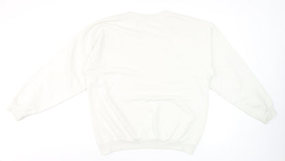 Womens UK Size 10 Reclaimed Vintage White Pullover Sweatshirt