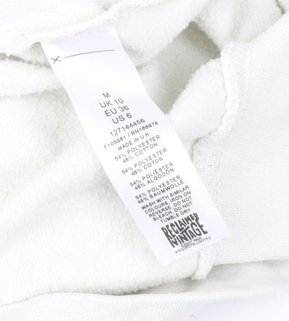 Womens UK Size 10 Reclaimed Vintage White Pullover Sweatshirt