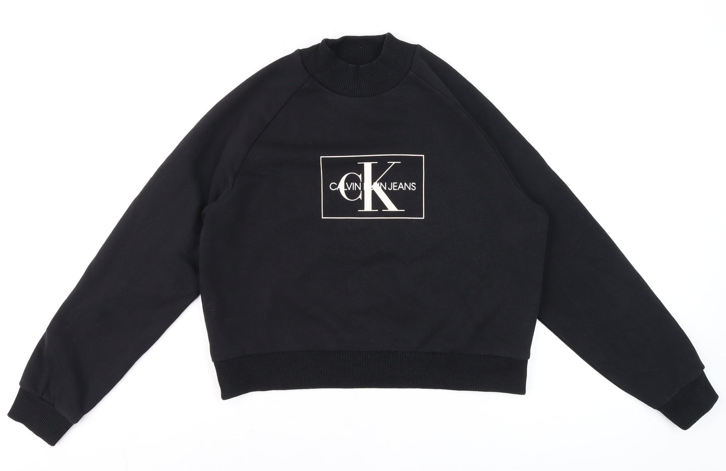 Womens UK Size S Calvin Klein Jeans Black Pullover Sweatshirt