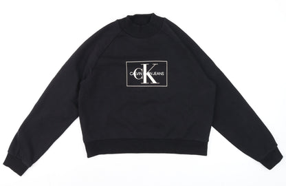 Womens UK Size S Calvin Klein Jeans Black Pullover Sweatshirt