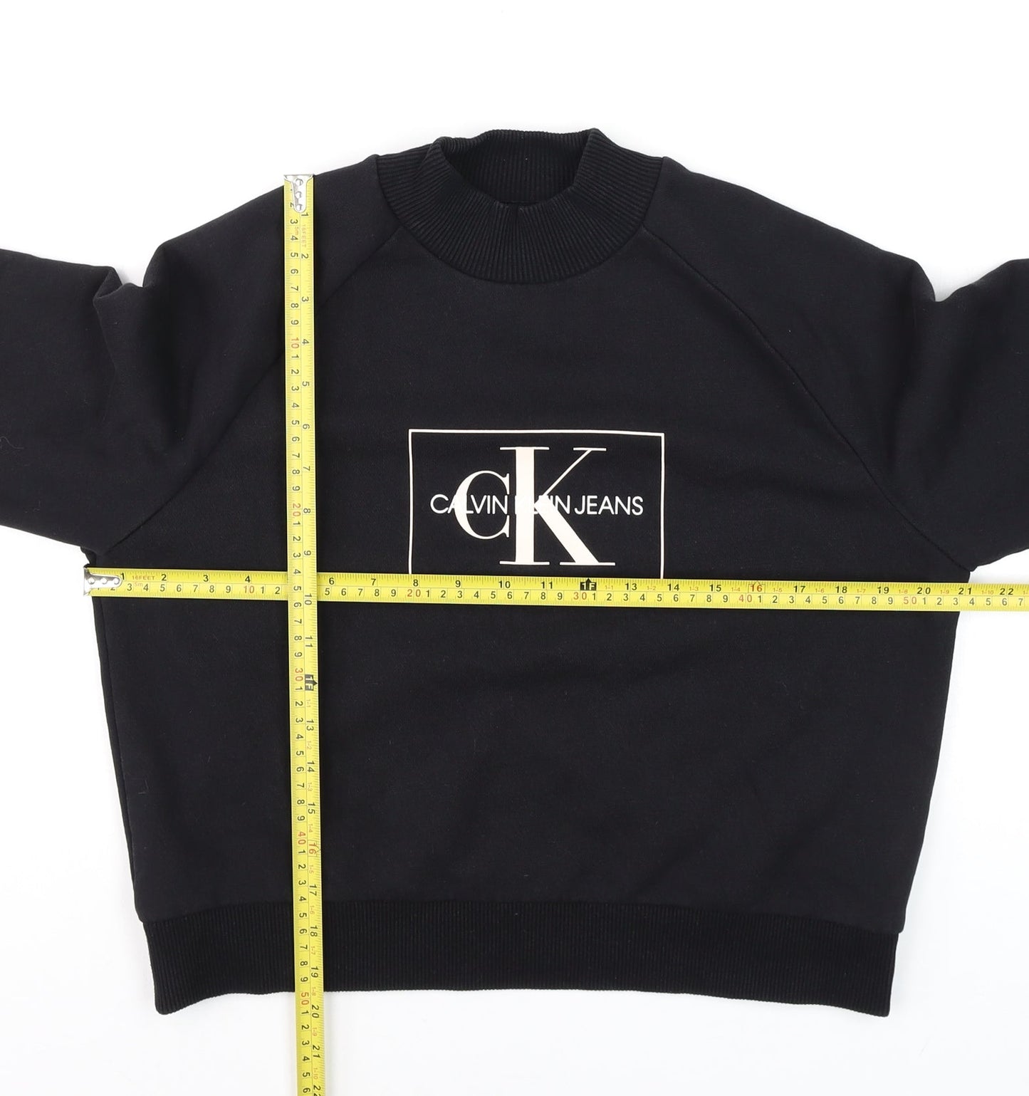 Womens UK Size S Calvin Klein Jeans Black Pullover Sweatshirt