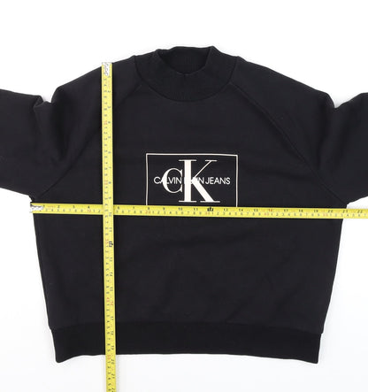 Womens UK Size S Calvin Klein Jeans Black Pullover Sweatshirt