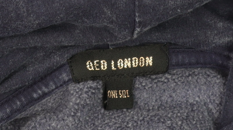 Unisex Adults UK Size One Size QED London Blue Pullover Hoodie