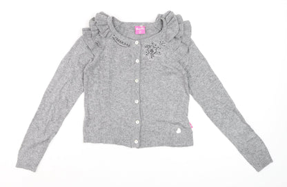 Girls UK Size 8 Years Pampolina Grey Cardigan Jumper