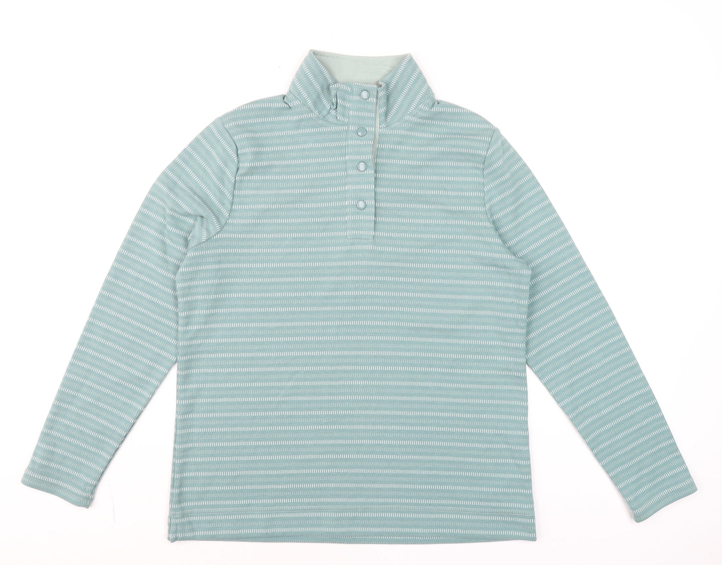 Womens UK Size 12 Bonmarché Green Henley Sweatshirt