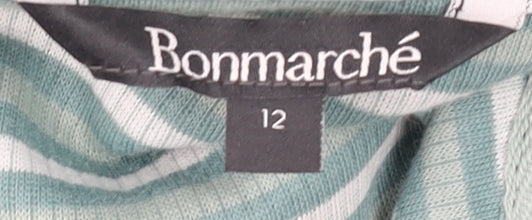 Womens UK Size 12 Bonmarché Green Henley Sweatshirt