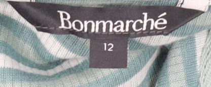 Womens UK Size 12 Bonmarché Green Henley Sweatshirt