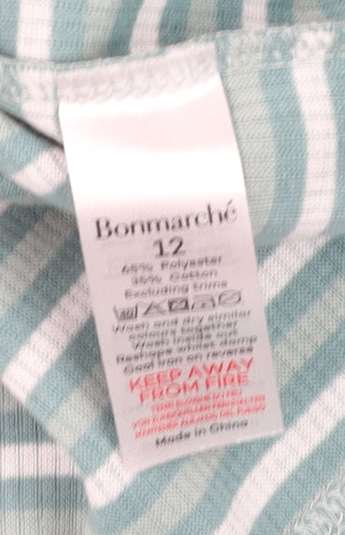 Womens UK Size 12 Bonmarché Green Henley Sweatshirt