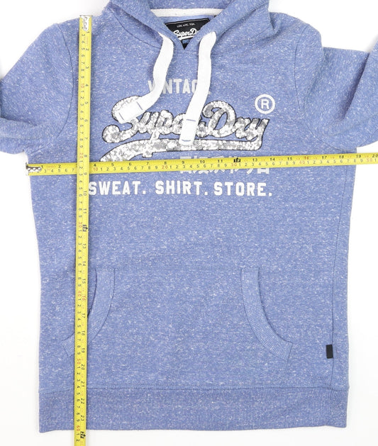 Womens UK Size 12 Superdry Blue Pullover Hoodie