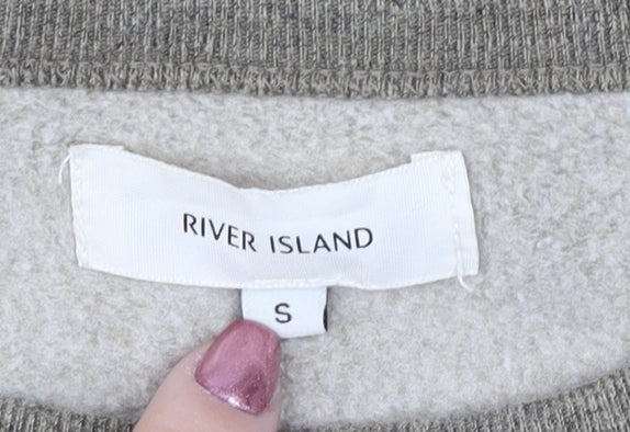 Mens UK Size S River Island Beige Pullover Sweatshirt