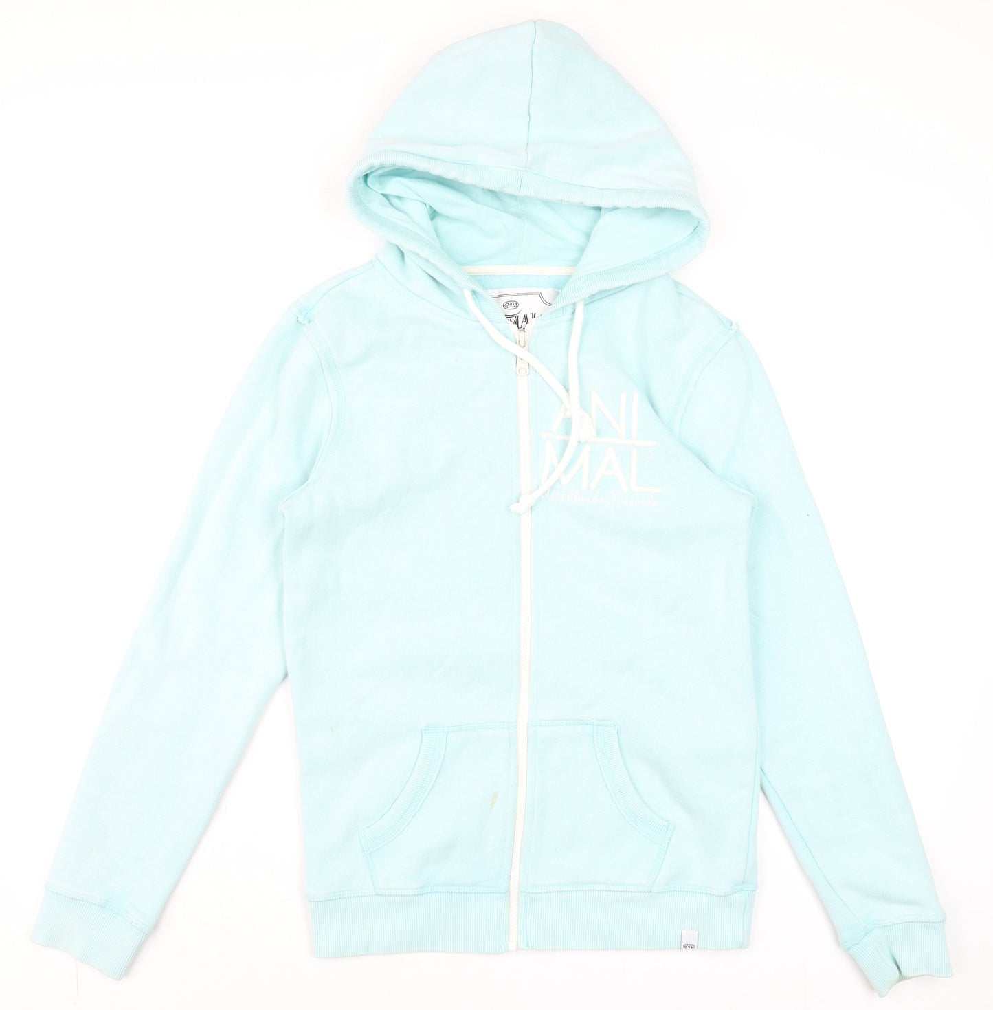 Womens UK Size 8 Animal Blue Full Zip Hoodie