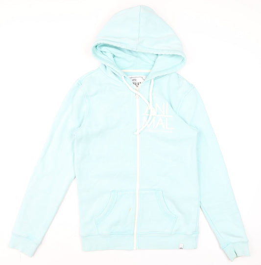 Womens UK Size 8 Animal Blue Full Zip Hoodie