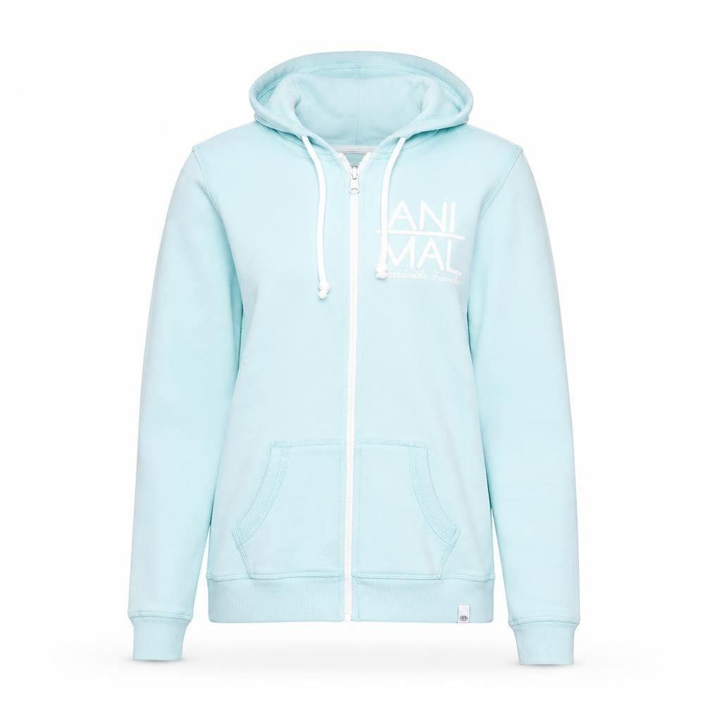 Womens UK Size 8 Animal Blue Full Zip Hoodie