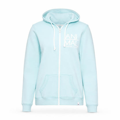 Womens UK Size 8 Animal Blue Full Zip Hoodie
