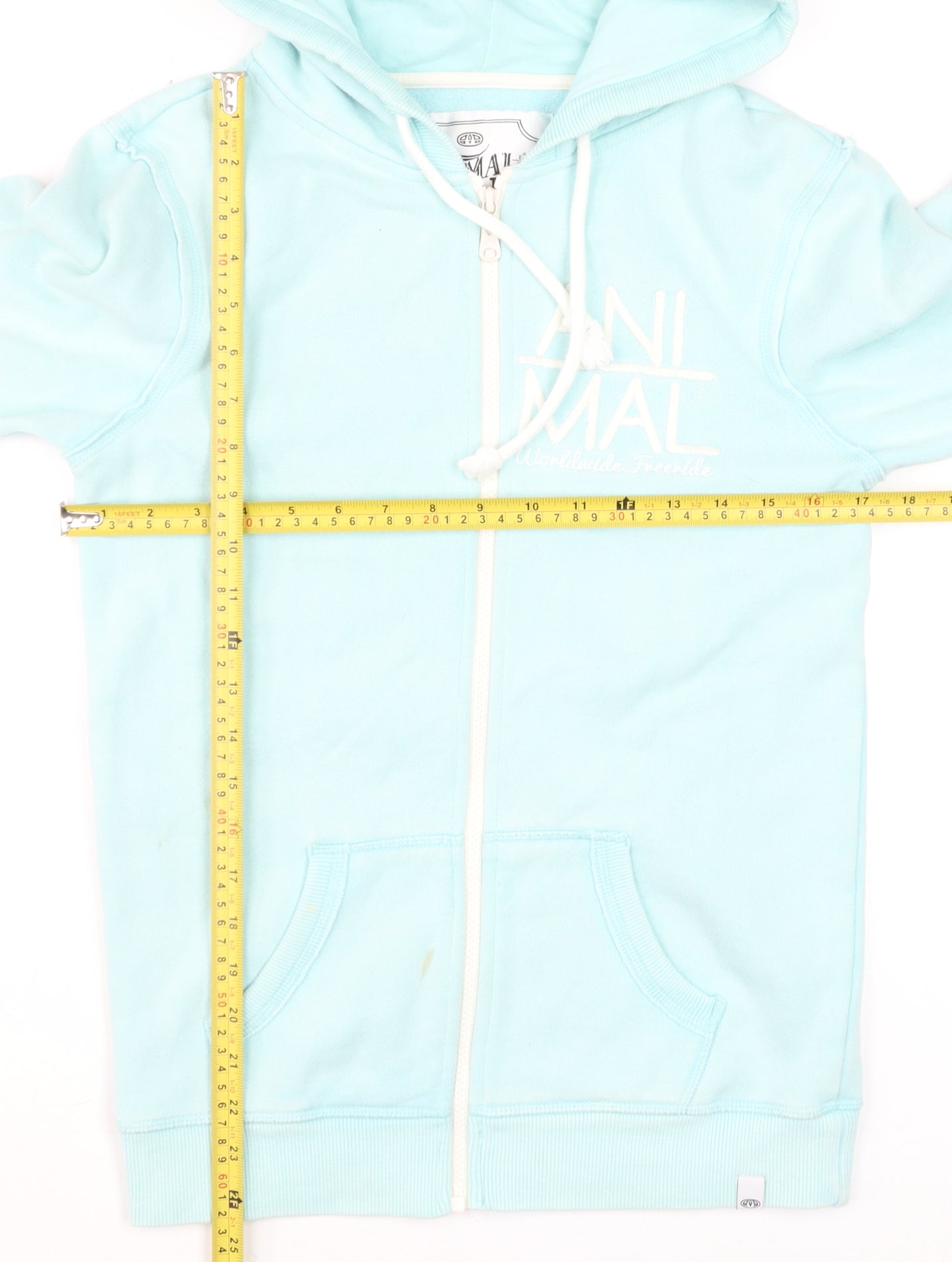Womens UK Size 8 Animal Blue Full Zip Hoodie