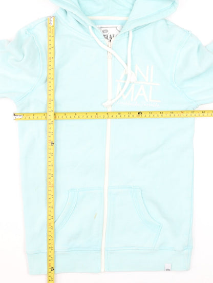 Womens UK Size 8 Animal Blue Full Zip Hoodie