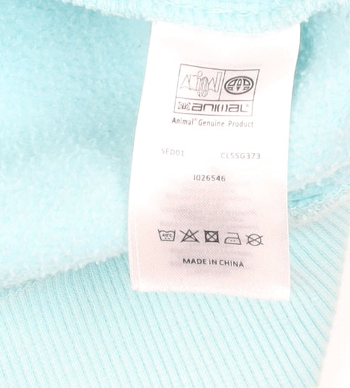 Womens UK Size 8 Animal Blue Full Zip Hoodie