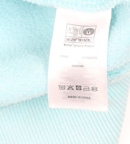 Womens UK Size 8 Animal Blue Full Zip Hoodie