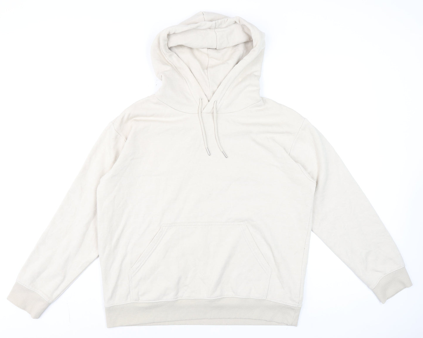 Mens UK Size M H&M Beige Pullover Hoodie