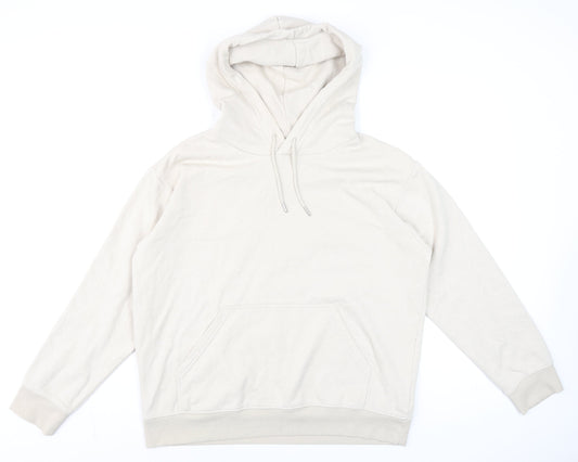 Mens UK Size M H&M Beige Pullover Hoodie