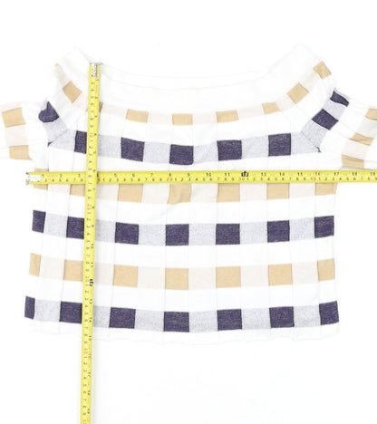 Womens UK Size 12 Marks and Spencer Beige Cropped Blouse