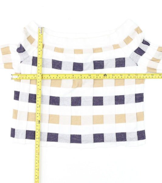 Womens UK Size 12 Marks and Spencer Beige Cropped Blouse
