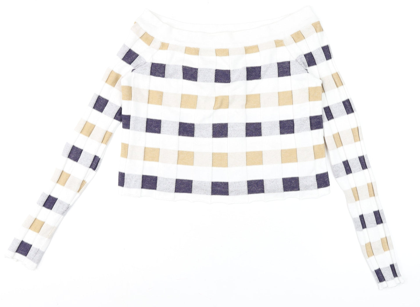 Womens UK Size 12 Marks and Spencer Beige Cropped Blouse