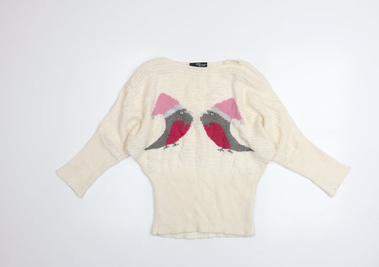 Womens UK Size 12 Jane Norman Ivory Pullover Jumper