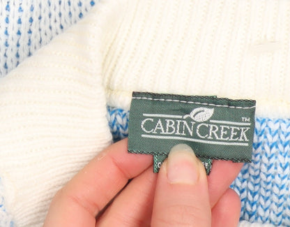 Mens UK Size M Cabin Creek Blue Pullover Jumper
