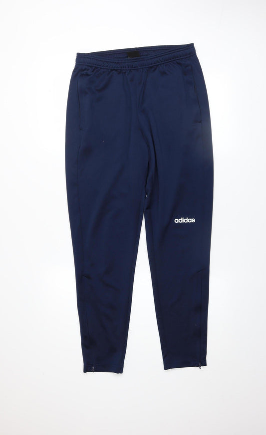 Mens UK Size M adidas Slim Fit Track Pants Blue Trousers