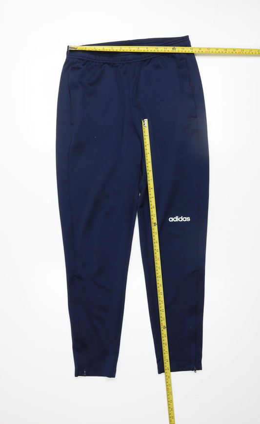 Mens UK Size M adidas Slim Fit Track Pants Blue Trousers