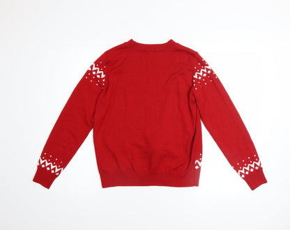 Womens UK Size XS H&M Red Pullover Jumper