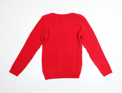 Womens UK Size 4 Boohoo Red Pullover Jumper