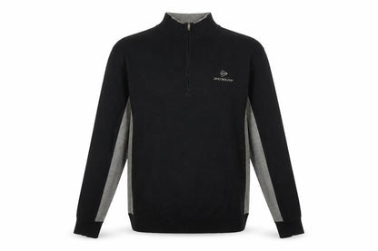 Mens UK Size M Dunlop Black 1/4 Zip Jumper