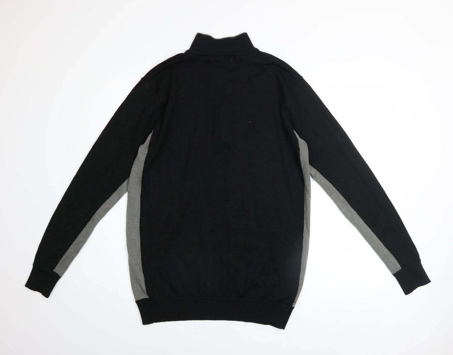 Mens UK Size M Dunlop Black 1/4 Zip Jumper